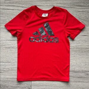 Adidas Kids Red Tee with Graphic Logo Size 6